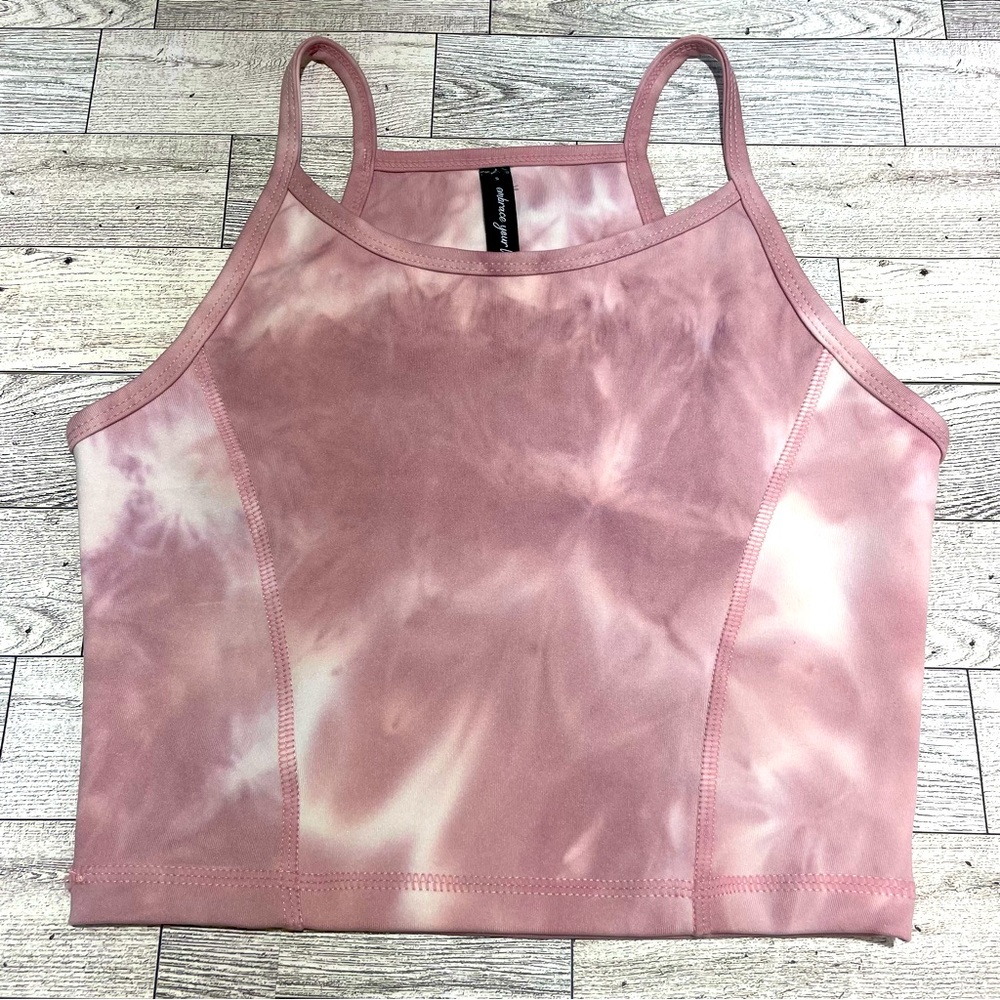 Anthropologie Embrace your love Dusty Rose Tie Dye Crop Top Women’s Size Small
